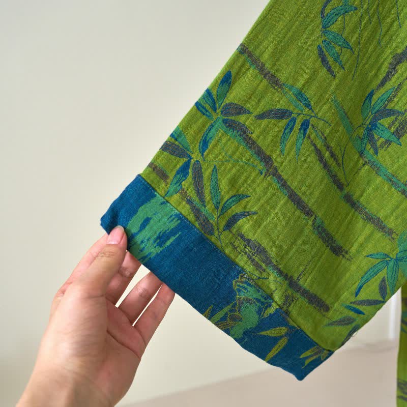 Two-Tone Bamboo Cotton Gauze Kimono Robe