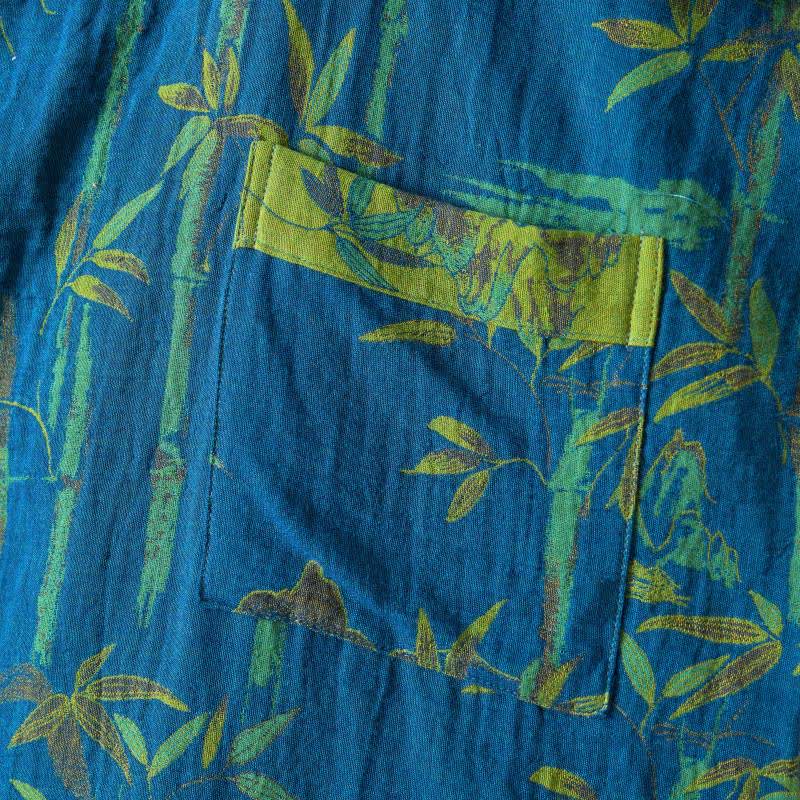 Two-Tone Bamboo Cotton Gauze Kimono Robe