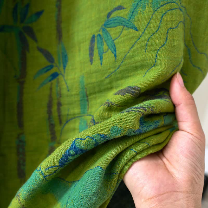 Two-Tone Bamboo Cotton Gauze Kimono Robe