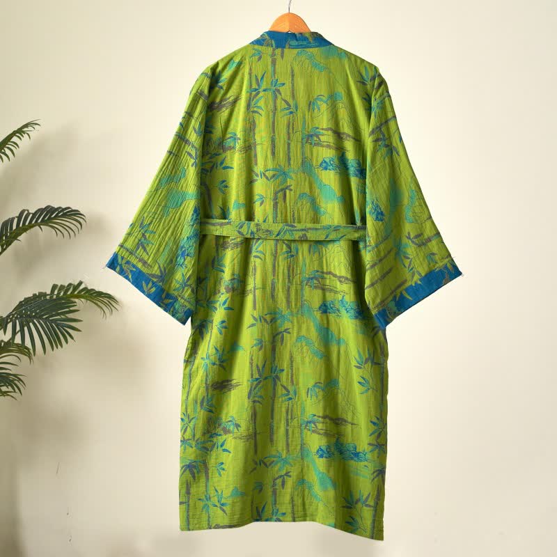 Two-Tone Bamboo Cotton Gauze Kimono Robe