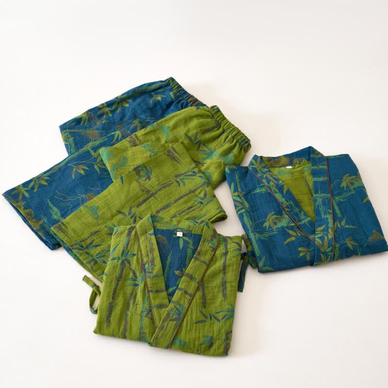 Bamboo Cotton Gauze Kimono Loungewear Set
