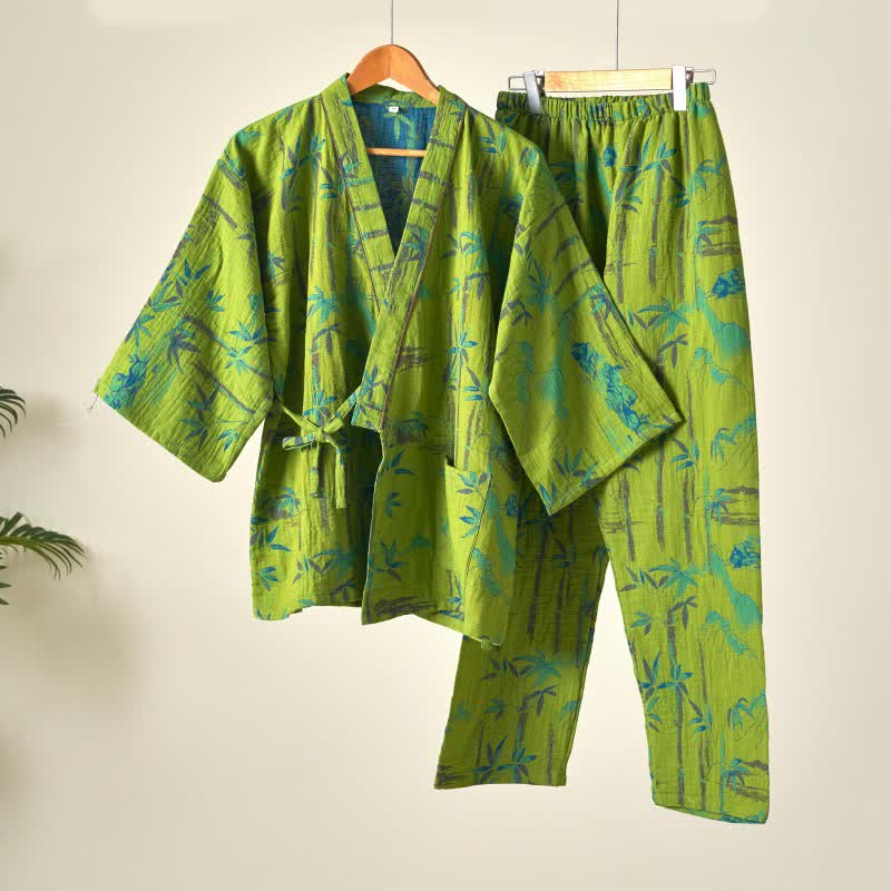 Bamboo Cotton Gauze Kimono Loungewear Set