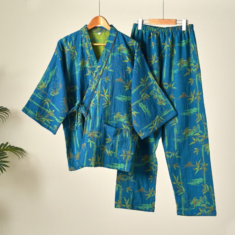 Bamboo Cotton Gauze Kimono Loungewear Set