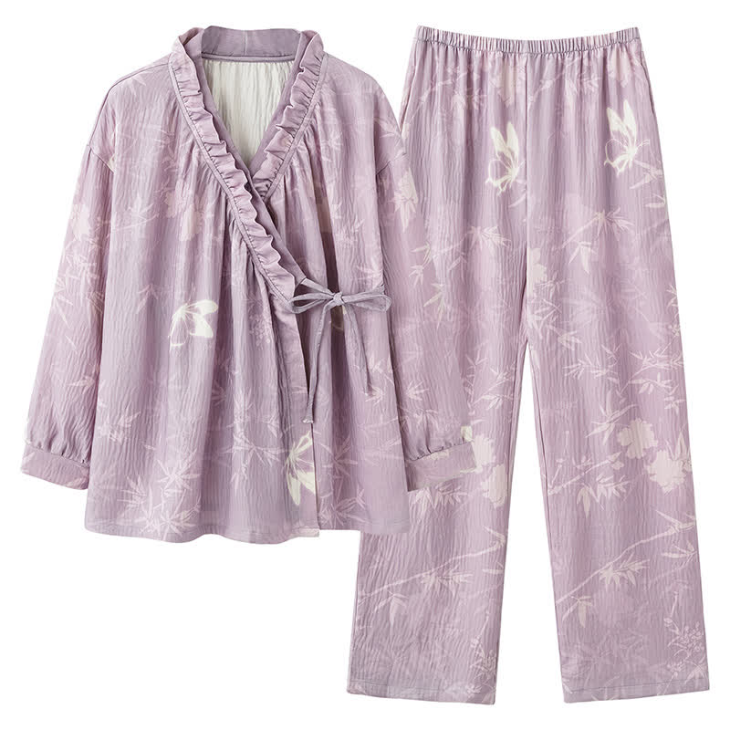 Butterfly Bamboo Kimono Loungewear Set