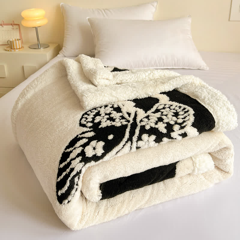 Butterfly Jacquard Warm Throw Blanket