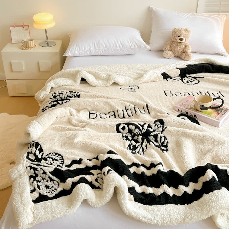 Butterfly Jacquard Warm Throw Blanket