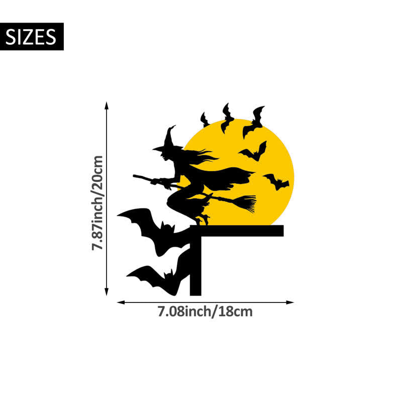 Witch & Bats Halloween Door Corner Decoration