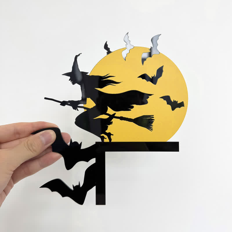 Witch & Bats Halloween Door Corner Decoration