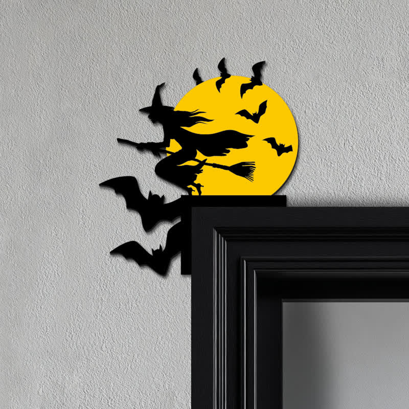 Witch & Bats Halloween Door Corner Decoration