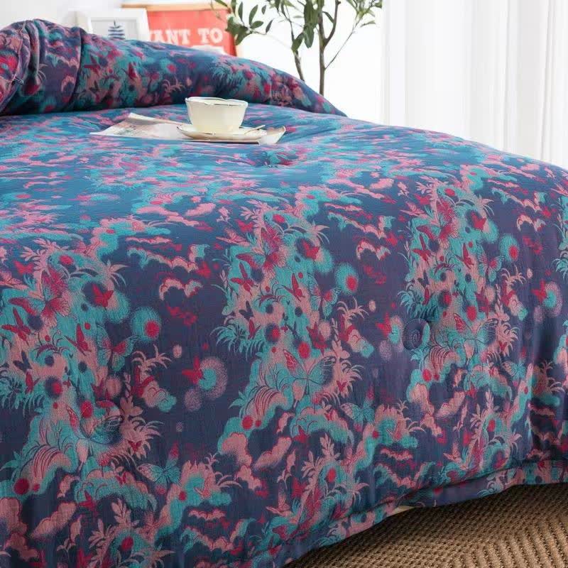 Artistic Butterfly Cotton Gauze Jacquard Quilt