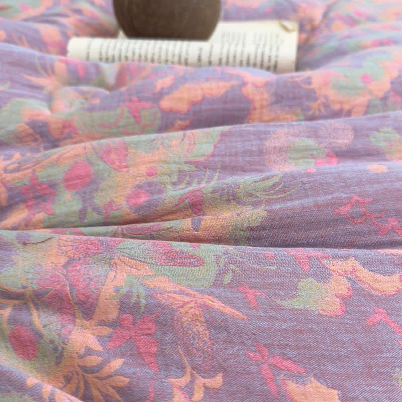 Artistic Butterfly Cotton Gauze Jacquard Quilt