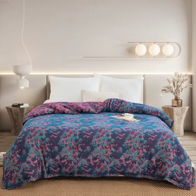 Artistic Butterfly Cotton Gauze Jacquard Quilt