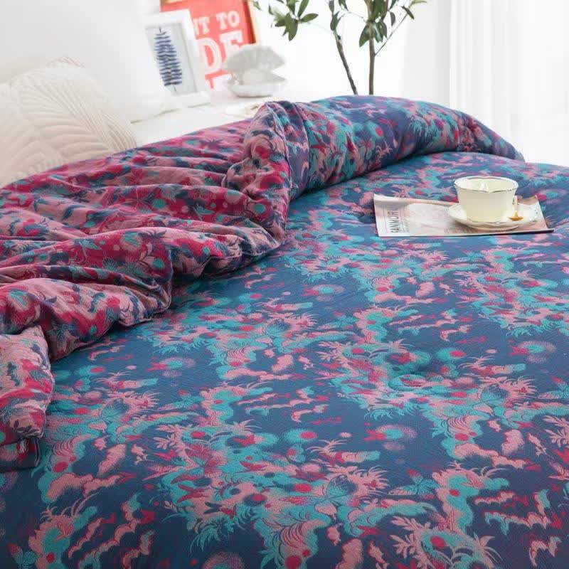 Artistic Butterfly Cotton Gauze Jacquard Quilt