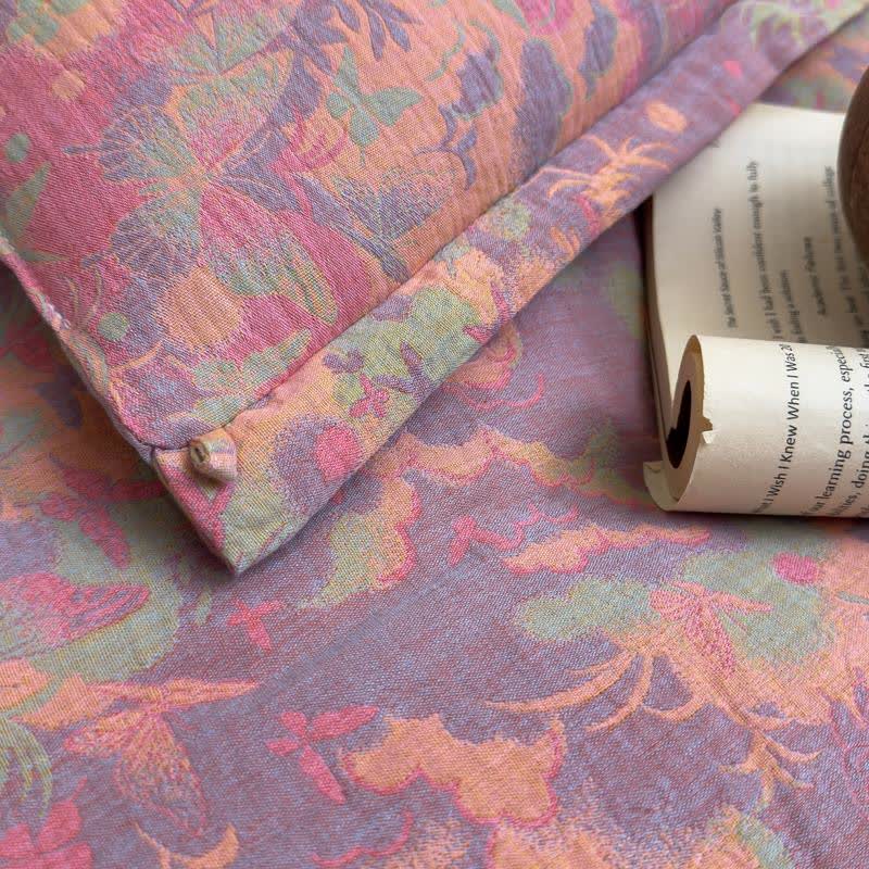 Artistic Butterfly Cotton Gauze Jacquard Quilt