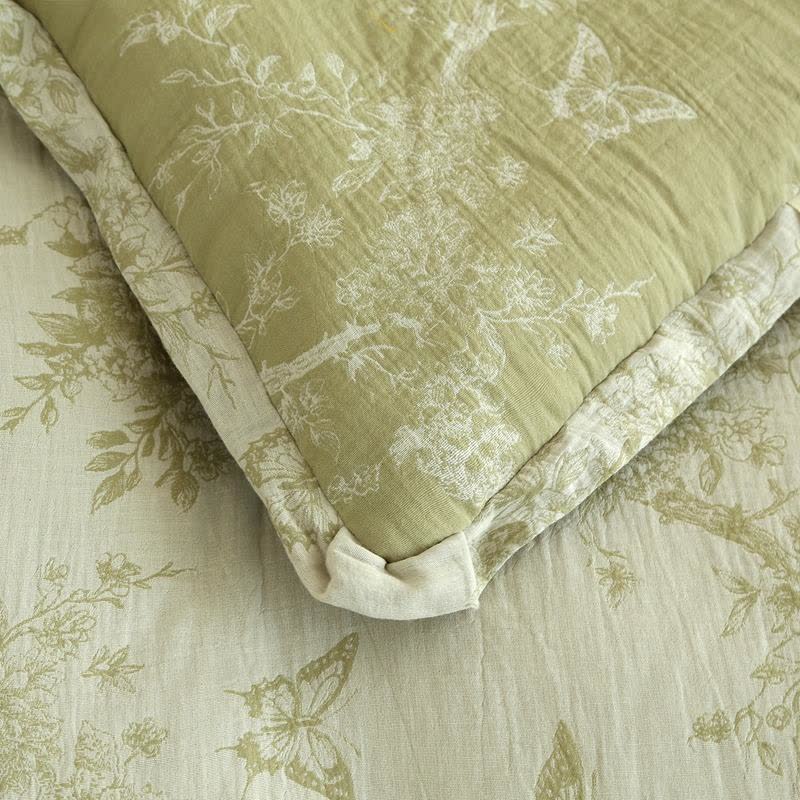 Branch Butterfly Cotton Gauze Jacquard Quilt
