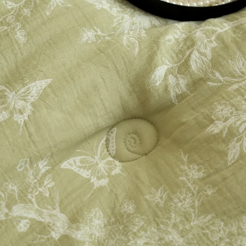 Branch Butterfly Cotton Gauze Jacquard Quilt
