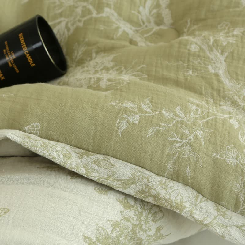 Branch Butterfly Cotton Gauze Jacquard Quilt