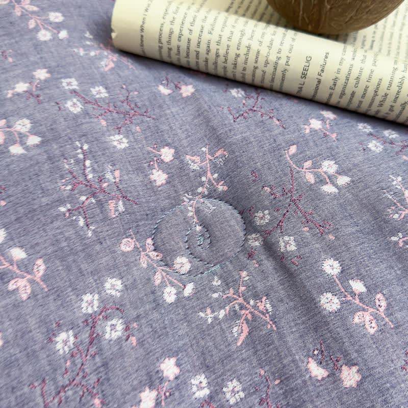 Branch Floral Cotton Gauze Jacquard Quilt