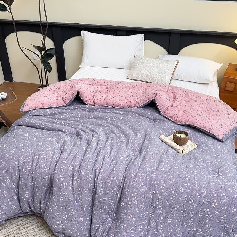 Branch Floral Cotton Gauze Jacquard Quilt