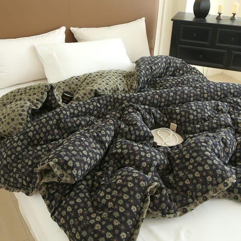 Retro Floral  Cotton Gauze Jacquard Quilt