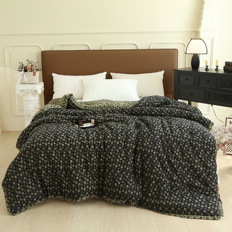 Retro Floral  Cotton Gauze Jacquard Quilt