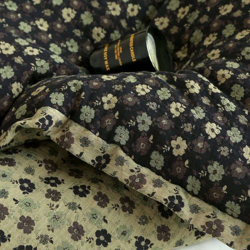 Retro Floral  Cotton Gauze Jacquard Quilt