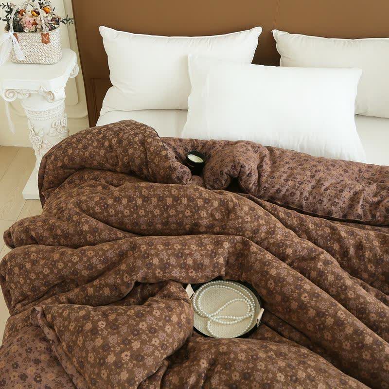 Retro Floral  Cotton Gauze Jacquard Quilt