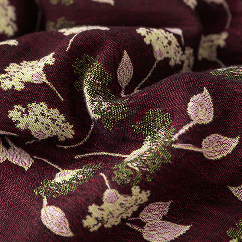 Botanical Leaf Cotton Gauze Jacquard Quilt
