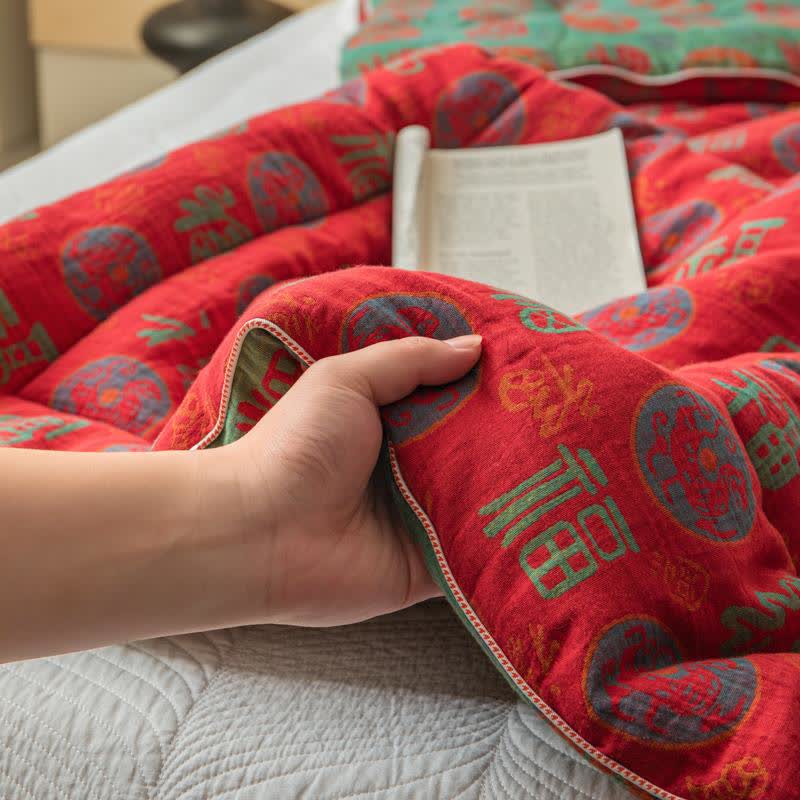 Retro Auspicious Cotton Gauze Jacquard Quilt