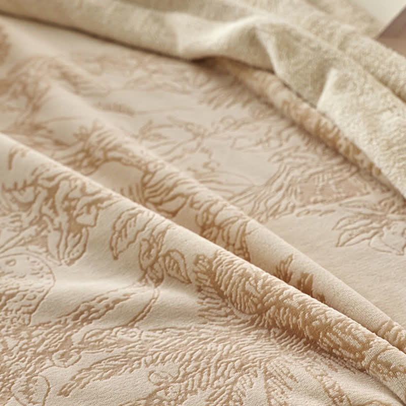 Jungle Jacquard Warm Throw Blanket