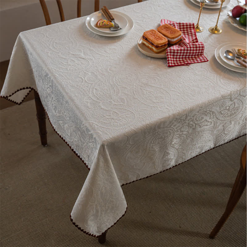 Ethnic Style Paisley Pattern Jacquard Tablecloth