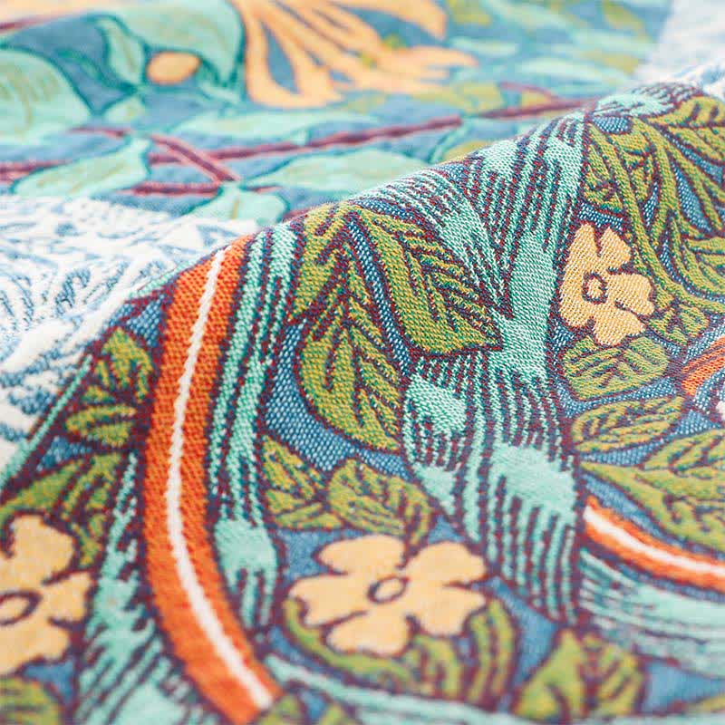 Floral Patchwork Natural Cotton Gauze Quilt