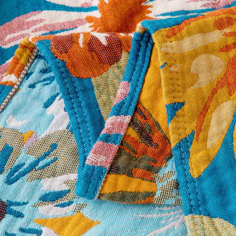 Floral Patchwork Natural Cotton Gauze Quilt