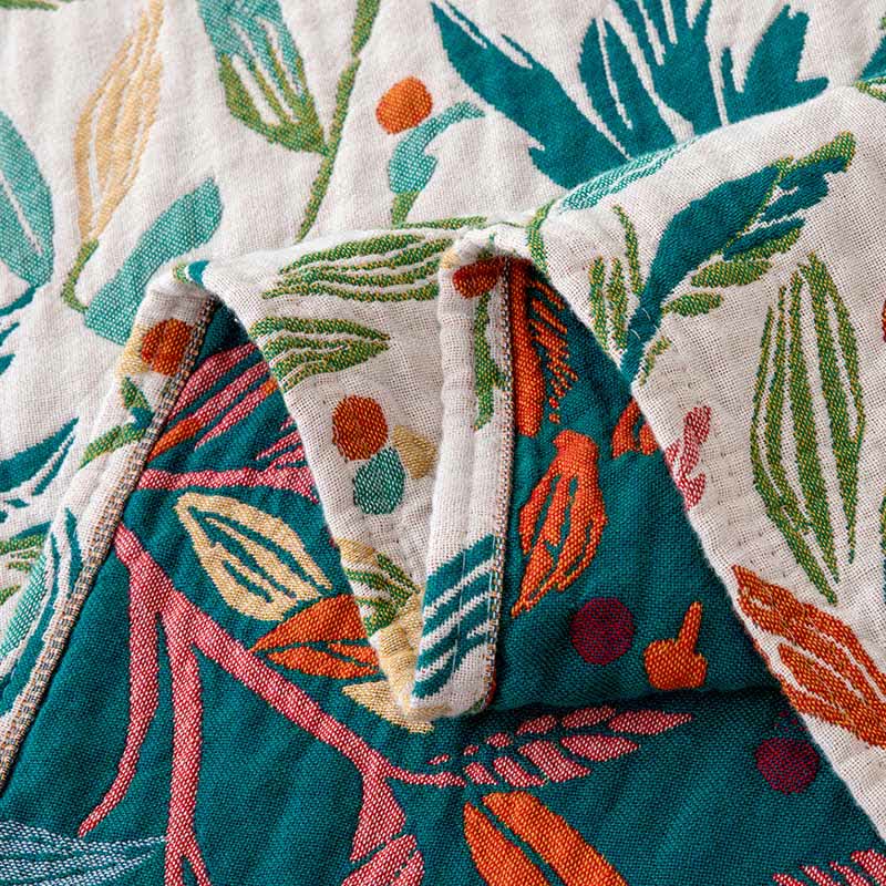 Fresh Leaf Natural Cotton Gauze Quilt