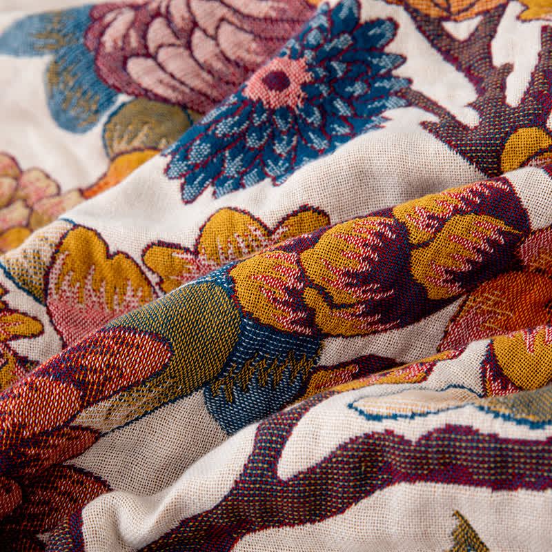 Luxury Floral Butterfly Natural Cotton Quilt