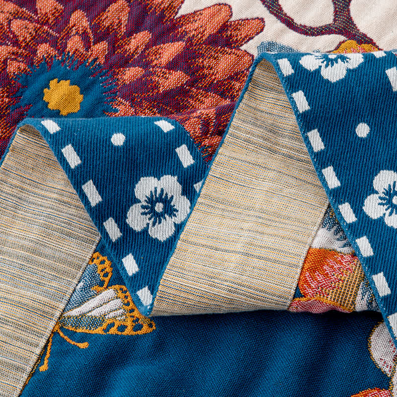 Luxury Floral Butterfly Natural Cotton Quilt